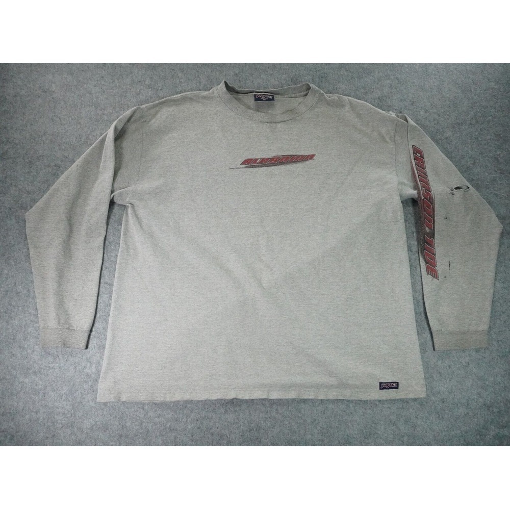 Vintage Jansport Shirt Mens XL Gray Long Sleeve Distressed Stained‎ Crimson Tide